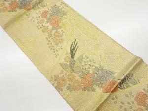 鬘帯に花鳥模様織出し袋帯